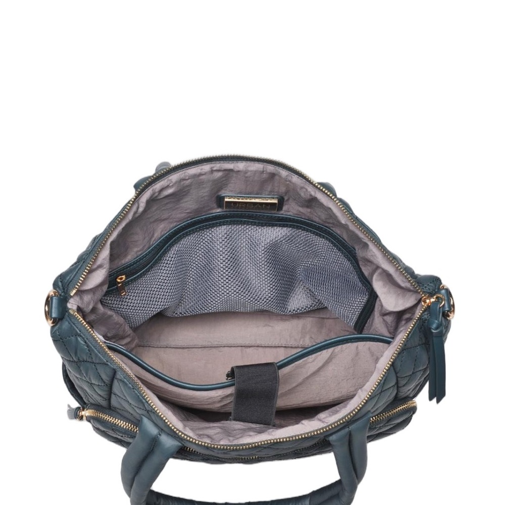 Falls Creek Quilted Nylon Bag Hunter Green -NWT- Sz 6”D x 12”Tx 15”W- Strap 9.5” - Picture 8 of 13